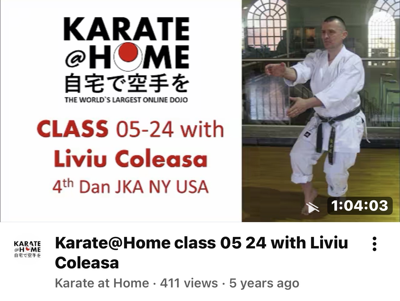 KARATE@HOME Class 05-24 mit Liviu Coleasa