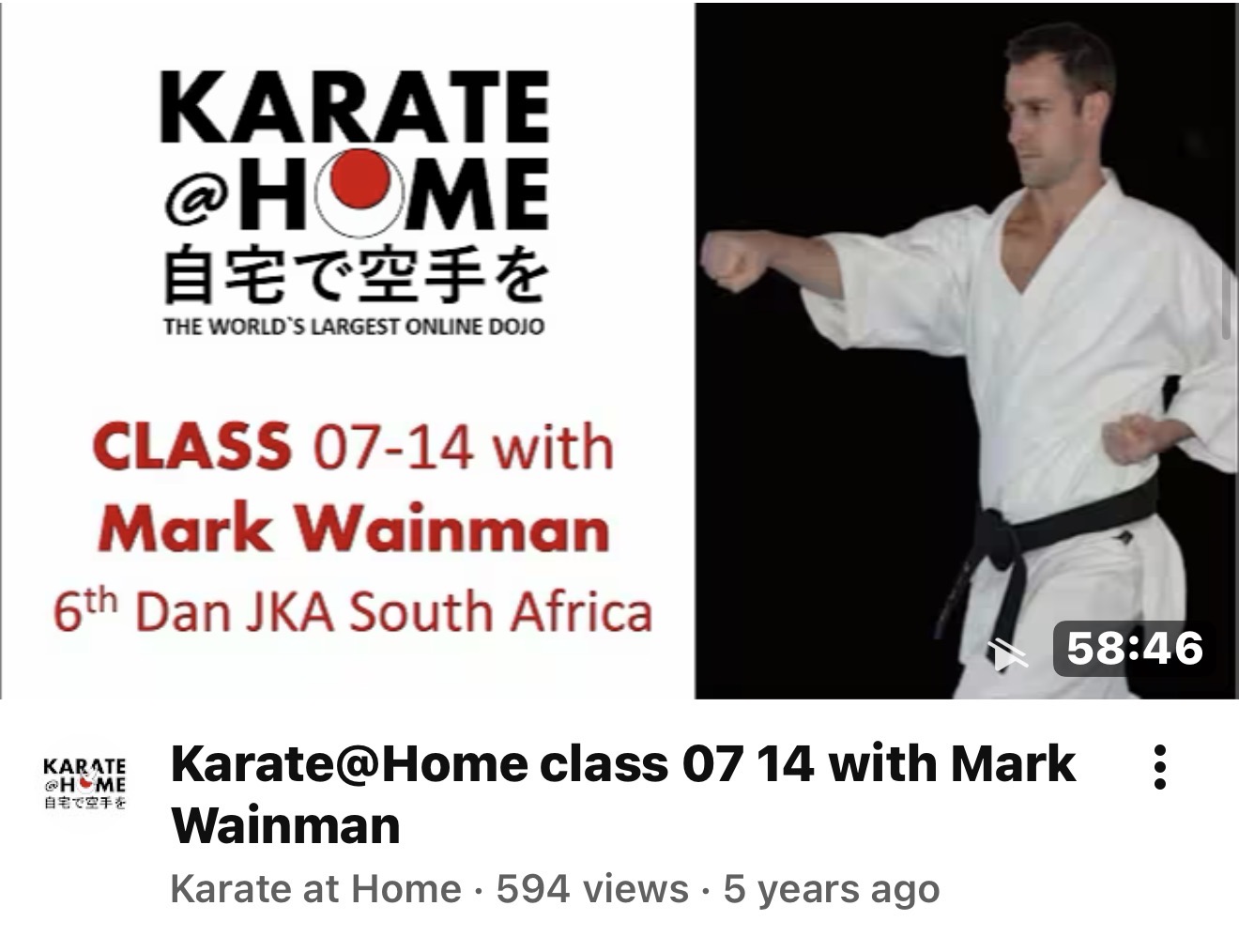 KARATE@HOME Class 07-14 mit Mark Wainman