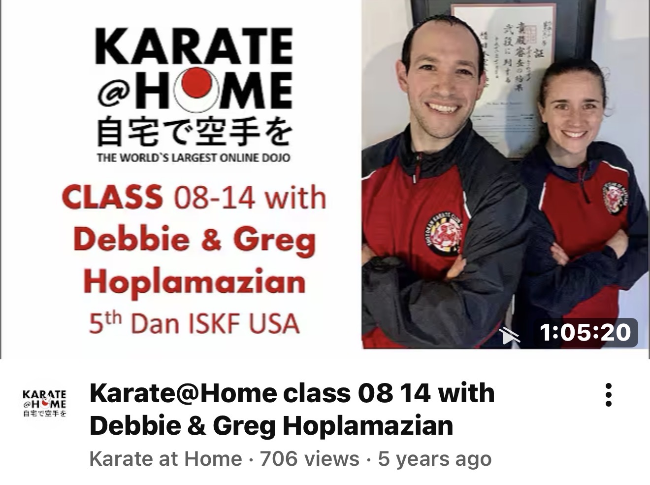 KARATE@HOME Class 08-14 mit Debbie & Greg Hoplamazian