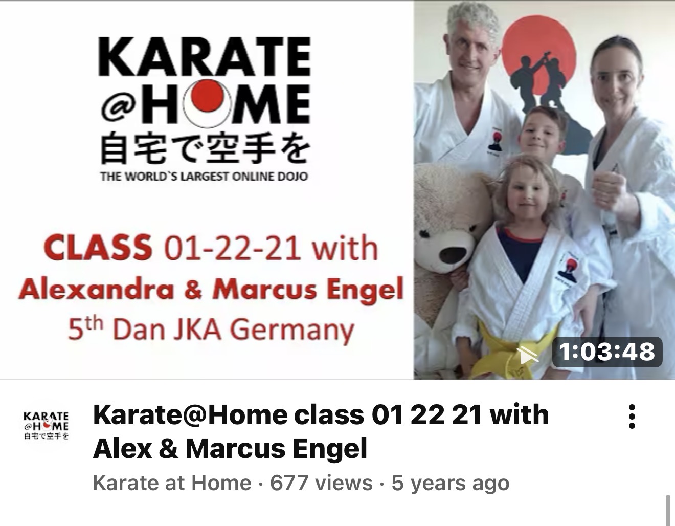 KARATE@HOME Class 01-22-21 mit Alexandra & Marcus Engel