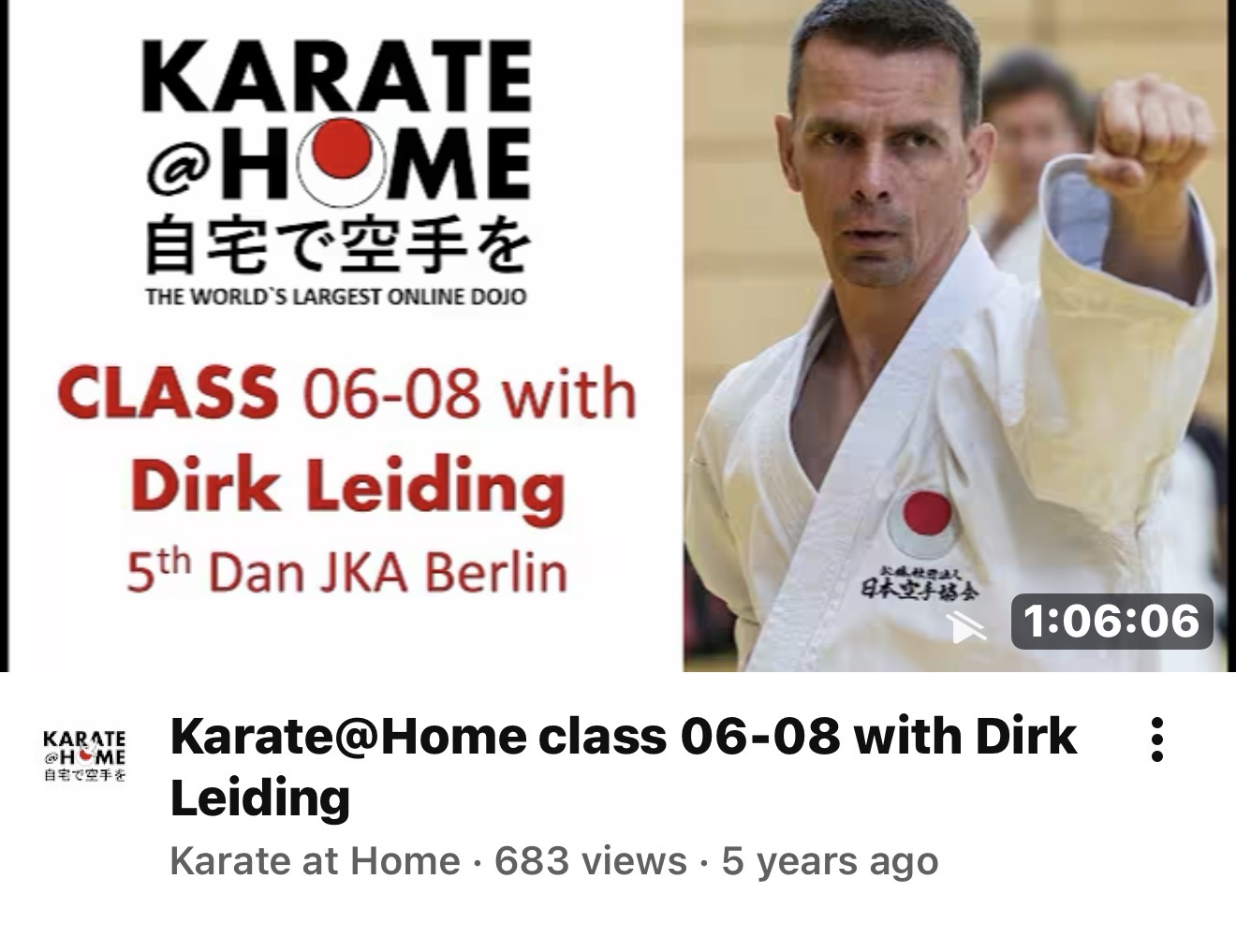 KARATE@HOME Class 06-08 mit Dirk Leiding